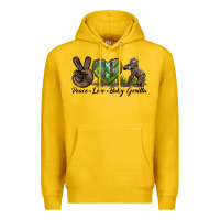 Lemon Peace Love Baby Gorilla Premium Hoodie - LillyAllenDesigns