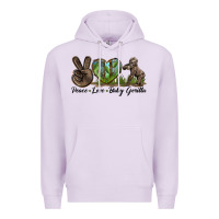 Lilac Peace Love Baby Gorilla Premium Hoodie - LillyAllenDesigns