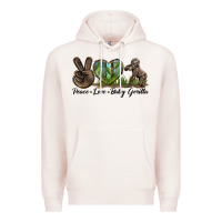 Peace Love Baby Gorilla Premium Hoodie | Teevron
