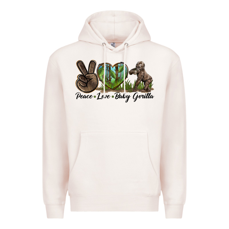 Peace Love Baby Gorilla Premium Hoodie by LillyAllenDesigns | Teevron
