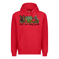 Red Peace Love Baby Gorilla Premium Hoodie - LillyAllenDesigns