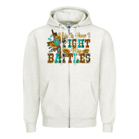 Oatmeal Heather this is how i fight my battles Zipper Hoodie - texasbilliewilder