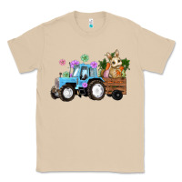 Mushroom Happy Easter Tractor with Bunny Flowers and Carrot Classic Tee - RanaPortraitStore