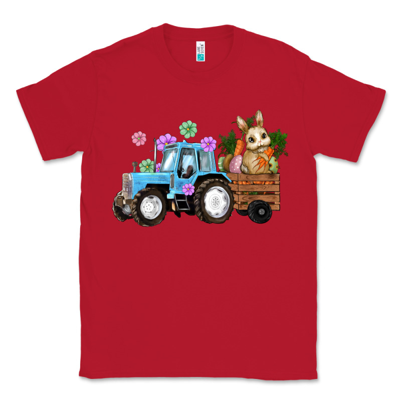 Happy Easter Tractor With Bunny Flowers And Carrot Classic Tee by RanaPortraitStore | Teevron