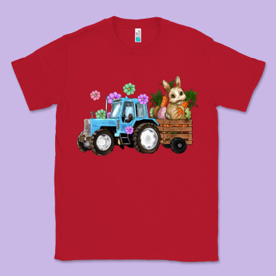 Happy Easter Tractor With Bunny Flowers And Carrot Classic Tee Designed By Ranaportraitstore