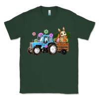 Sports Green Happy Easter Tractor with Bunny Flowers and Carrot Classic Tee - RanaPortraitStore