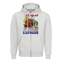 Dove Grey all aboard the polar express Zipper Hoodie - Zillion Design Studio
