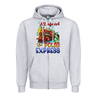 Heather Grey all aboard the polar express Zipper Hoodie - Zillion Design Studio
