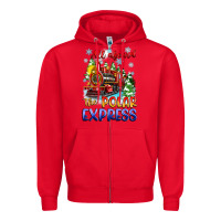 Red all aboard the polar express Zipper Hoodie - Zillion Design Studio
