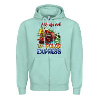 Seafoam all aboard the polar express Zipper Hoodie - Zillion Design Studio