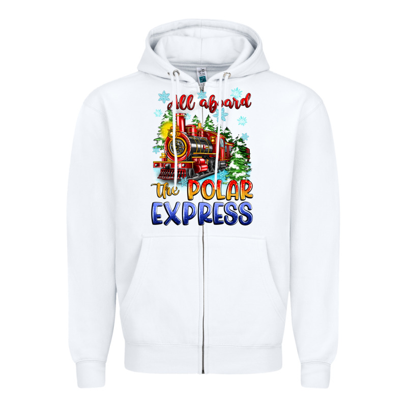 All Aboard The Polar Express Zipper Hoodie by Zillion Design Studio | Teevron