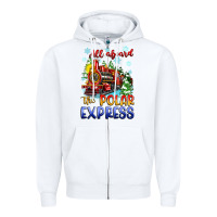 White all aboard the polar express Zipper Hoodie - Zillion Design Studio