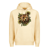 Pina Colada bear head sunflowers Premium Hoodie - NancyCooperArtShop