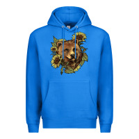 True Royal bear head sunflowers Premium Hoodie - NancyCooperArtShop