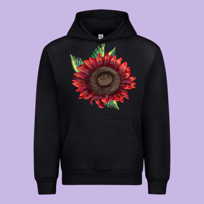 Procut Red Sunflower Urban Hoodie Designed By Lillyallendesigns