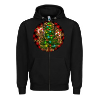 Black Christmas Tree Zipper Hoodie - RanaPortraitStore
