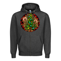 Charcoal Heather Christmas Tree Zipper Hoodie - RanaPortraitStore