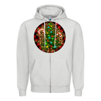 Dove Grey Christmas Tree Zipper Hoodie - RanaPortraitStore