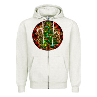 Oatmeal Heather Christmas Tree Zipper Hoodie - RanaPortraitStore