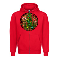 Red Christmas Tree Zipper Hoodie - RanaPortraitStore