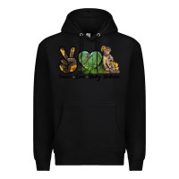 Black Peace Love Baby Baboon Premium Hoodie - LillyAllenDesigns