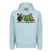 Blue Mist Peace Love Baby Baboon Premium Hoodie - LillyAllenDesigns