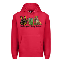 Cardinal Peace Love Baby Baboon Premium Hoodie - LillyAllenDesigns
