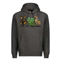 Charcoal Heather Peace Love Baby Baboon Premium Hoodie - LillyAllenDesigns