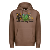 Chestnut Peace Love Baby Baboon Premium Hoodie - LillyAllenDesigns