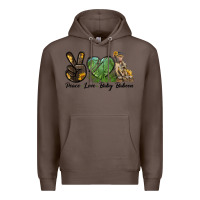 Coffee Peace Love Baby Baboon Premium Hoodie - LillyAllenDesigns