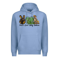 Colony Blue Peace Love Baby Baboon Premium Hoodie - LillyAllenDesigns
