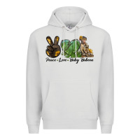 Dove Grey Peace Love Baby Baboon Premium Hoodie - LillyAllenDesigns