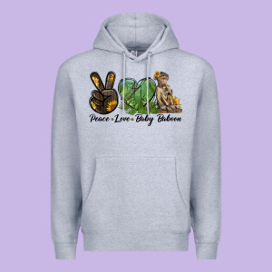 Peace Love Baby Baboon Premium Hoodie Designed By Lillyallendesigns