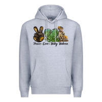 Heather Grey Peace Love Baby Baboon Premium Hoodie - LillyAllenDesigns