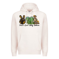 Pale Pink Peace Love Baby Baboon Premium Hoodie - LillyAllenDesigns