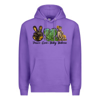 Purple Peace Love Baby Baboon Premium Hoodie - LillyAllenDesigns