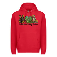 Red Peace Love Baby Baboon Premium Hoodie - LillyAllenDesigns