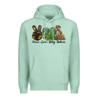 Seafoam Peace Love Baby Baboon Premium Hoodie - LillyAllenDesigns