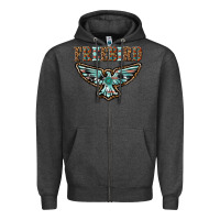 Charcoal Heather thunderbird freebird Zipper Hoodie - texasbilliewilder