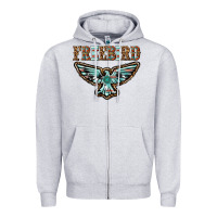 Heather Grey thunderbird freebird Zipper Hoodie - texasbilliewilder