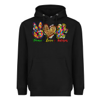 Black peace love autism Heavyweight Hoodie - Zillion Design Studio