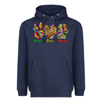 Navy peace love autism Heavyweight Hoodie - Zillion Design Studio