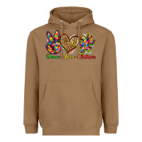 Toasted Coconut peace love autism Heavyweight Hoodie - Zillion Design Studio