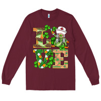 Burgundy st.patricks nurse love gnomies Long Sleeve Tee - BarkalooDesign