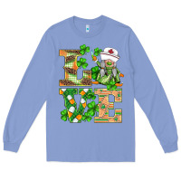 Colony Blue st.patricks nurse love gnomies Long Sleeve Tee - BarkalooDesign