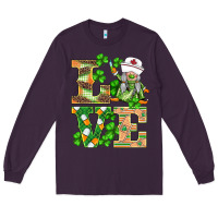 Plum st.patricks nurse love gnomies Long Sleeve Tee - BarkalooDesign