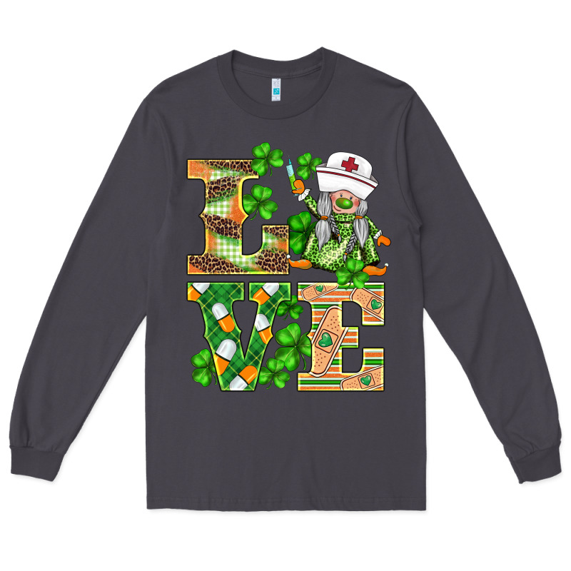 St.patricks Nurse Love Gnomies Long Sleeve Tee by BarkalooDesign | Teevron