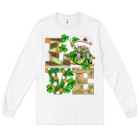 White st.patricks nurse love gnomies Long Sleeve Tee - BarkalooDesign