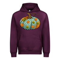 Mauve Wine blue plaid autumn pumpkin Urban Hoodie - Jasminsmagicworld