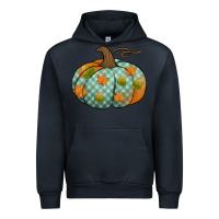 Navy blue plaid autumn pumpkin Urban Hoodie - Jasminsmagicworld